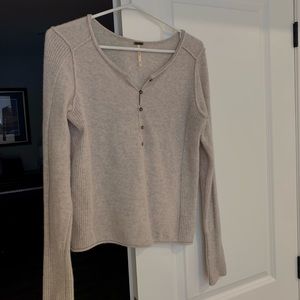 Free People 100% Cashmere Long-sleeve Button Down